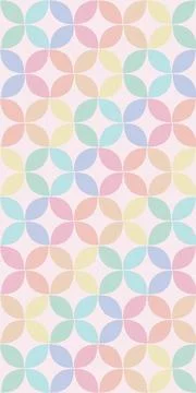Rows of softly colored four-petal tiles form a balanced geometric surface, .. Stock-Illustration