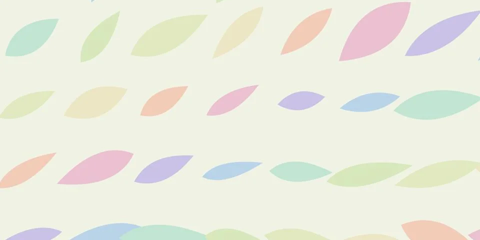 Rows of softly colored leaves float across a warm pale background, creating.. Illustrazione stock