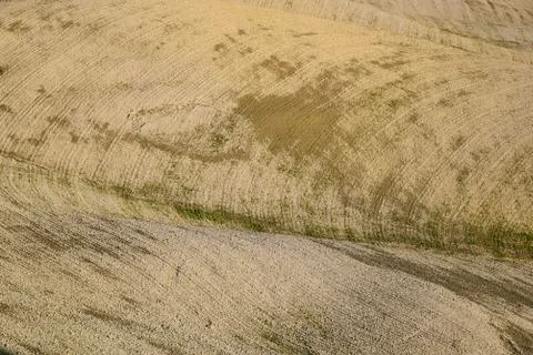 Rows of soil before planting. Stock Photos