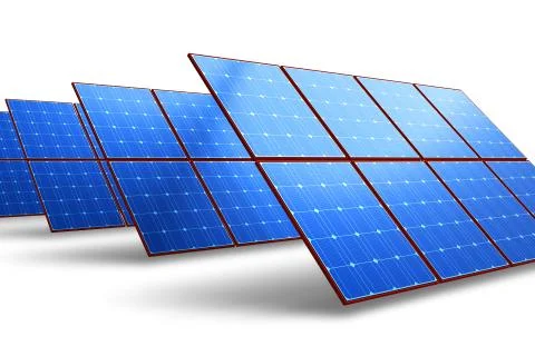 Rows of solar battery panels Illustrazione stock