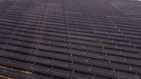 Rows of solar panels under clear sky Video stock 346062325