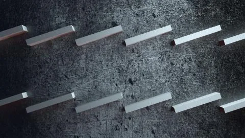 Rows of sticks are on scrabble surface, 3d rendering computer genrated 스톡 일러스트