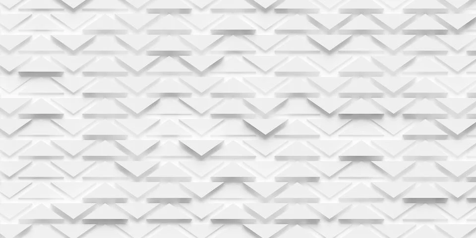 Rows of stretched and randomly offset white triangles background wallpaper .. Illustrazione stock