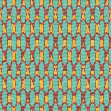 Rows of teal ovals seamless vector pattern on a copper background Stock Illustration