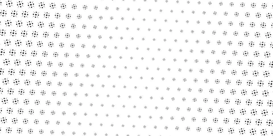 Rows of tiny black dots fade toward the center of a white field, creating a.. Stock Illustration