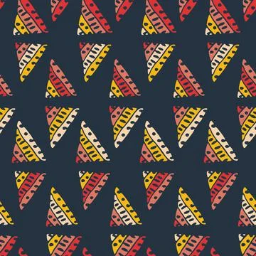 Rows of triangular shapes seamless vector pattern Stock Illustration
