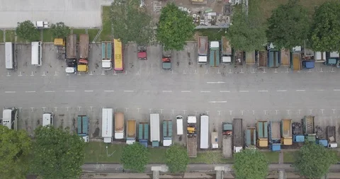 Rows of Trucks &amp; Buses Stockbeeldmateriaal 130009794