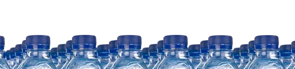 Rows of water bottles Stock Photos