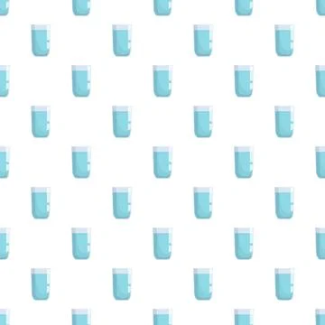 Rows of water glasses creating a refreshing pattern Stock Illustration