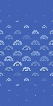 Rows of white and translucent arch motifs vary in scale over a blue ground,.. Stock Illustration