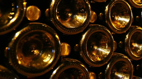 Rows of wine bottles Stock Footage 299911