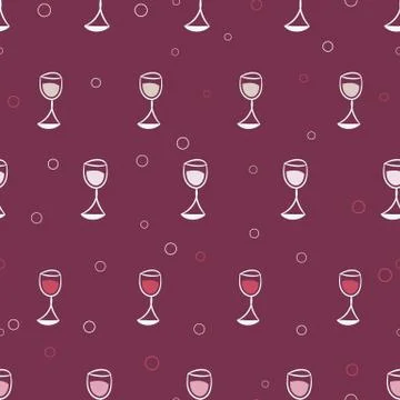 Rows of wine glasses seamless vector pattern Stock Illustration