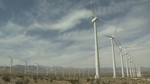 Rows of Wine Turbines Against A Cloudy Sky Video stock 19170171