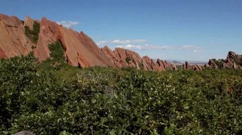 Roxborough State Park-- Large Slanted Red Rocks Video stock 8678767