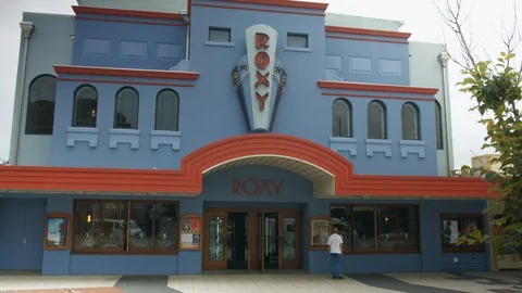 Roxy Cinema Exterior Stock Footage 86673381