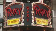 Roxy Delicatessen Marquee Sign 1 Stock Video Pond5