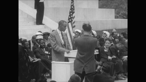 Roy O. Wilkins Speech Excerpt At The Prayer Pilgrimage For Freedom March Stock Footage 140545001