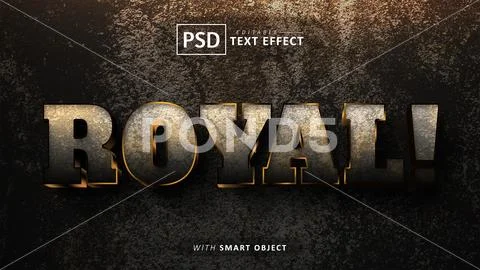 Royal 3d text effect editable PSD Template