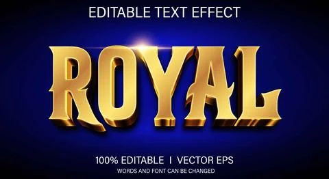 Royal 3d vector text effect with modern style design Stock Illustration
