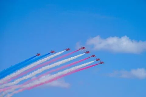 The Royal Air Force Aerobatic Team ARROWS during the Miramar Air Show Stock Photos