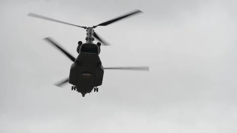 Royal Air Force CH-47 Chinook flying Stock-Footage 280232443