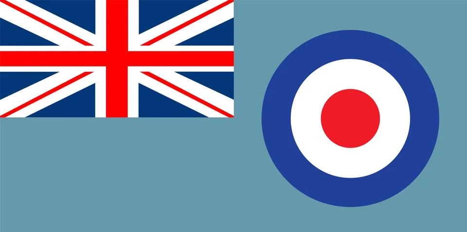 Royal Air Force flag vector illustration. RAF flag badge symbol. Illustrazione stock