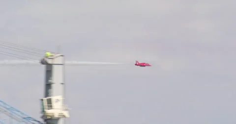 Royal Air Force Red Arrows Aerobatic Team - Guernsey 2021 - 50fps Stock Footage 252290197