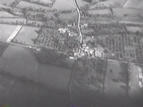 Royal Air Force warplanes, including Hawker Typhoon aircraft, bomb targets in Stock Footage 79460473