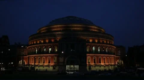 Royal Albert Hall at night Stock-Footage 11804564