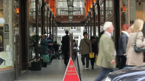 The Royal Arcade time lapse in Mayfair, London Stock Footage