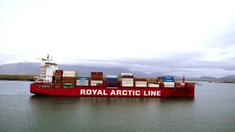 Royal Arctic Line Container Ship Stock Footage 251018214