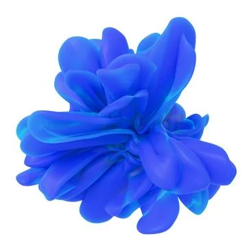 Royal blue abstract 3D flower element isolated on white background. Stock Illustration