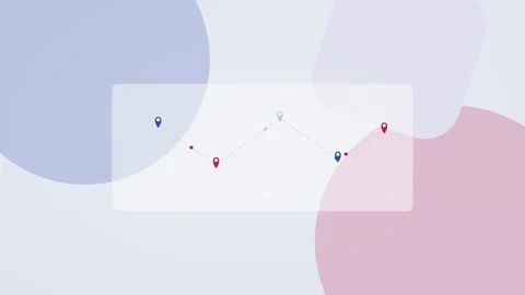 Royal blue and raspberry AI automation workflow flat design loop Stock Footage 342627586