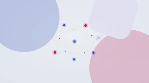 Royal blue and raspberry AI automation workflow flat design loop Stock Footage 342627678