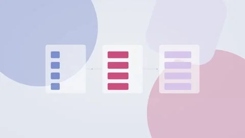 Royal blue and raspberry AI automation workflow flat design loop Stock Footage 342627781