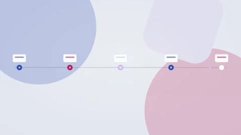 Royal blue and raspberry AI automation workflow flat design loop Stock Footage 342627904