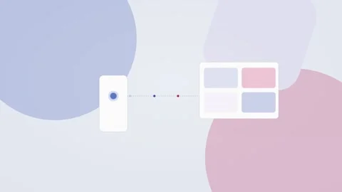 Royal blue and raspberry AI automation workflow flat design loop Stock Footage 342628129