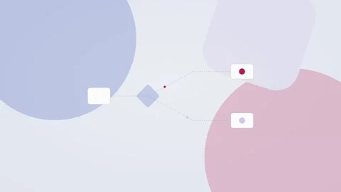 Royal blue and raspberry AI automation workflow flat design loop Video stock 342628295