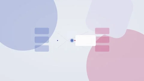 Royal blue and raspberry AI automation workflow flat design loop Stockbeeldmateriaal 342628351