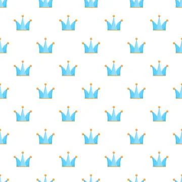 Royal blue crown seamless repeating pattern background Stock Illustration