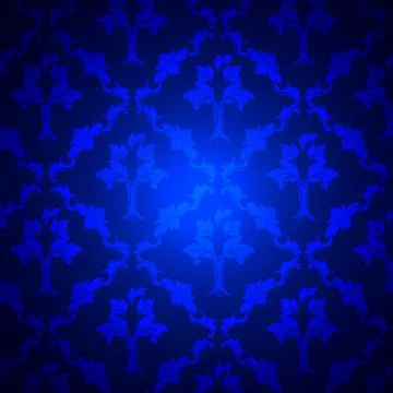 Royal Blue Damask Stock Illustration