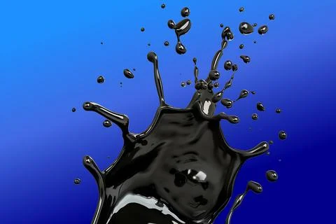 Royal Blue Depth Gradient with Black Liquid Splash Stock Illustration