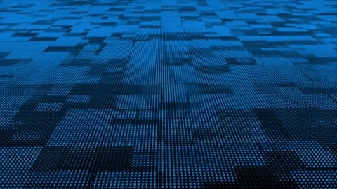 Royal blue particles square box pattern moving3d technologycyberspace background Stock Footage 271330597