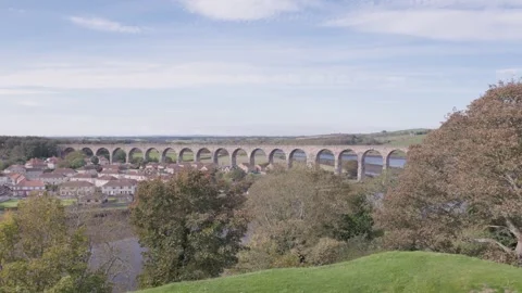 Royal Border Bridge, Berwick upon Tweed, Northumberland, England, UK Stock Footage 323503752