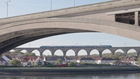 The Royal Border Bridge. Berwick-upon-Tweed, England. Stock Footage 325130192