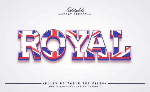 Royal british flag text effect Stock Illustration