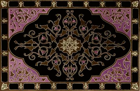 Royal carpets design, old fashioned textile print イラスト素材