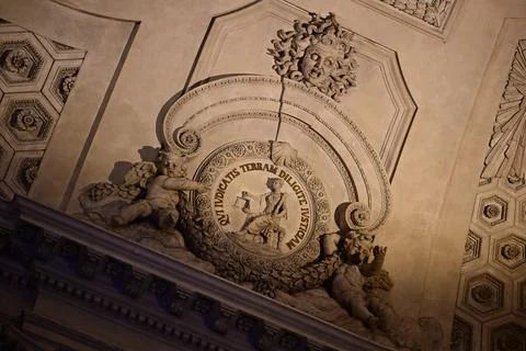Royal Castle interior ceiling. Stock Photos