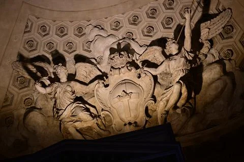 Royal Castle interior ceiling. Stock Photos