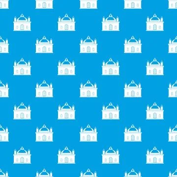 Royal castle pattern seamless blue Stock Illustration